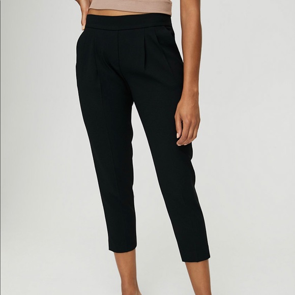 Black womens pants Babaton in crepe. Aritzia - Picture 1 of 3